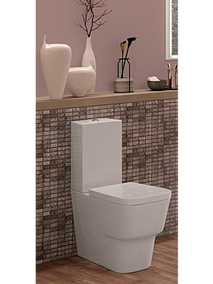 Amyris Close Coupled Rimless Pan & Cistern with WrapOver Seat