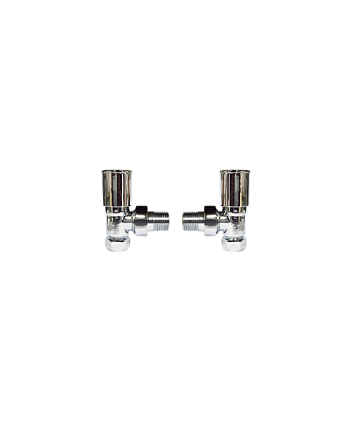 Angle Round Head Radiator Valve Set