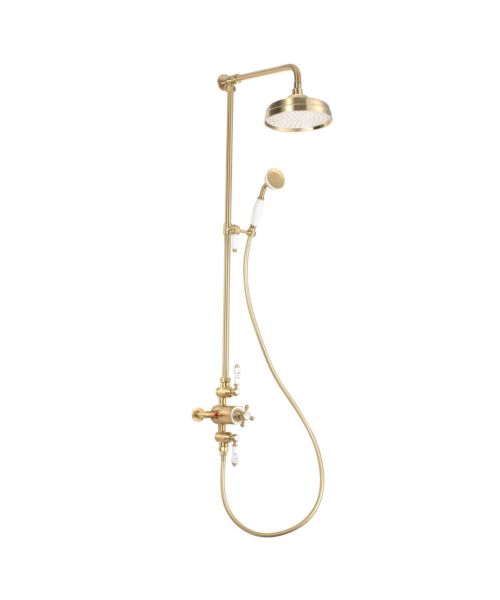 BTL Berwick Brushed Brass Thermostatic Rainshower Set
