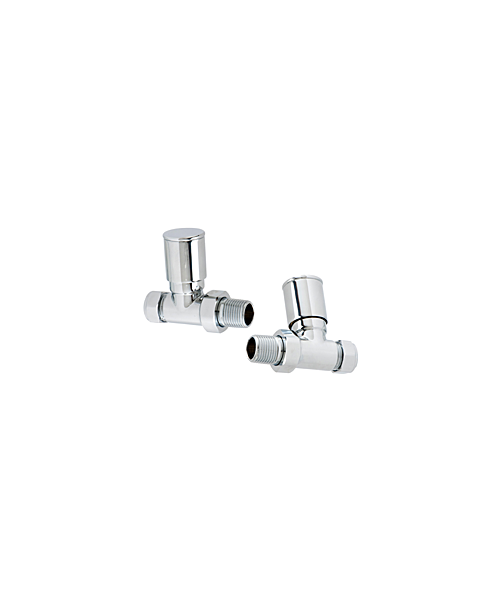 Straight Round Head Radiator Valve Set