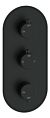 Altair Thermostatic Two Outlet Triple Shower Valve - Matt Black