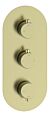 Altair Thermostatic Two Outlet Triple Shower Valve - Brushed Brass