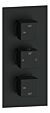 Cordelia Thermostatic Two Outlet Triple Shower Valve - Matt Black