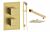 Cordelia Square Shower Valve & Kit Pack 3 - Brushed Brass