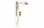 Round Concealed Valve Head & Arm Shower Pack - Brushed Brass