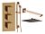 Cordelia Square Shower Valve & Kit Pack 3 - Brushed Bronze