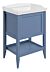 Holywell 650mm Floor Standing 1 Drawer Basin Unit w/Basin - Matt Misty Blue