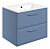 Tregaron 615mm Wall Hung 2 Drawer Basin Unit w/1TH Basin - Matt Misty Blue