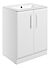 Tregaron 615mm Floor Standing 2 Door Basin Unit w/1TH Basin - Matt White