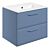 Tregaron 615mm Wall Hung 2 Drawer Basin Unit w/0TH Basin - Matt Misty Blue