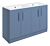 Tregaron 1210mm Floor Standing 4 Door Basin Unit w/2TH Basin - Matt Misty Blue