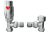 Round Thermostatic Chrome Radiator Valves - Angled
