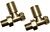 Patterned Brushed Brass Radiator Valves - Straight