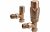 Round Thermostatic Brushed Bronze Radiator Valves - Angled