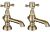 Colo Basin Pillar Taps - Brushed Brass