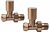 Patterned Brushed Bronze Radiator Valves - Straight