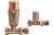 Round Thermostatic Brushed Bronze Radiator Valves - Straight