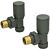 Matt Anthracite Angled Round Head Radiator Valve Set
