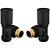 Matt Black Angled Round Head Radiator Valve Set