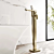 Lily Free Standing Square Brushed Brass Bath Shower Mixer