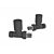 Matt Anthracite Straight Round Head Radiator Valve Set