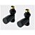 Matt Black Straight Round Head Radiator Valve Set