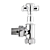 Victorian Angled Chrome Cross Head Radiator Valve Set