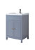 Turin 600mm Tailored Grey Vanity Unit with Ceramic Basin