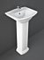 RAK Washington 560mm Basin & Pedestal (1 Tap Hole)