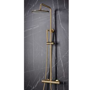 Core Brushed Brass Thermostatic Rainshower Set (Ex. Display)